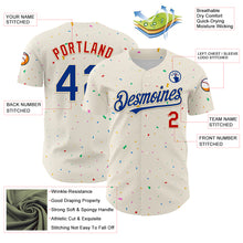 Загрузить изображение в средство просмотра галереи, Custom Cream Royal-Red 3D Pattern Design Confetti Authentic Baseball Jersey