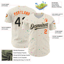 Загрузить изображение в средство просмотра галереи, Custom Cream Black-Orange 3D Pattern Design Confetti Authentic Baseball Jersey