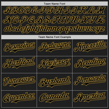 Load image into Gallery viewer, Custom Black Old Gold 3D Pattern Design Confetti Authentic Baseball Jersey
