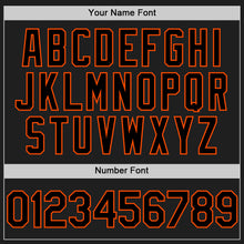 Load image into Gallery viewer, Custom Black Orange 3D Pattern Design Confetti Authentic Baseball Jersey