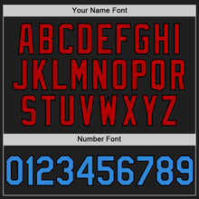 Загрузить изображение в средство просмотра галереи, Custom Black Electric Blue-Red 3D Pattern Design Confetti Authentic Baseball Jersey