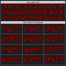 Load image into Gallery viewer, Custom Black Red-Gold 3D Pattern Design Confetti Authentic Baseball Jersey