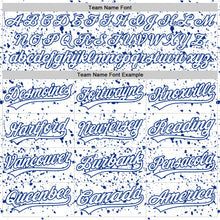 Load image into Gallery viewer, Custom White Royal 3D Pattern Design Abstract Splatter Ink Authentic Baseball Jersey