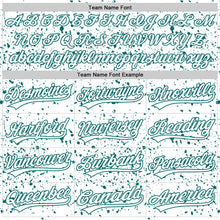 Load image into Gallery viewer, Custom White Teal 3D Pattern Design Abstract Splatter Ink Authentic Baseball Jersey