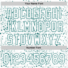 Load image into Gallery viewer, Custom White Teal 3D Pattern Design Abstract Splatter Ink Authentic Baseball Jersey
