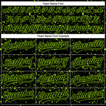 Load image into Gallery viewer, Custom Black Neon Green 3D Pattern Design Abstract Splatter Ink Authentic Baseball Jersey