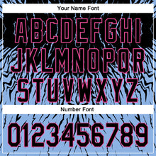 Laden Sie das Bild in den Galerie-Viewer, Custom Black Light Blue-Pink 3D Pattern Design Abstract Wave Authentic Baseball Jersey