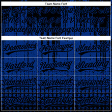 Load image into Gallery viewer, Custom Royal Black 3D Pattern Design Abstract Shape Authentic Baseball Jersey