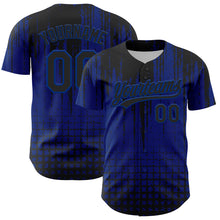 Load image into Gallery viewer, Custom Royal Black 3D Pattern Design Abstract Shape Authentic Baseball Jersey