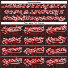 Load image into Gallery viewer, Custom Black Red-White 3D Pattern Design Abstract Tiger And Zebra Authentic Baseball Jersey