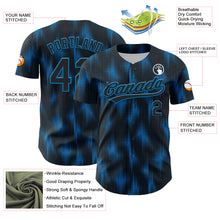 Загрузить изображение в средство просмотра галереи, Custom Black Blue 3D Pattern Design Halftone Dots Authentic Baseball Jersey