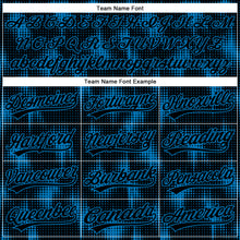 Загрузить изображение в средство просмотра галереи, Custom Black Blue 3D Pattern Design Halftone Dots Authentic Baseball Jersey