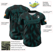 Загрузить изображение в средство просмотра галереи, Custom Black Teal 3D Pattern Design Halftone Dots Authentic Baseball Jersey