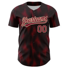 Charger l'image dans la galerie, Custom Black Crimson-Cream 3D Pattern Design Halftone Dots Authentic Baseball Jersey