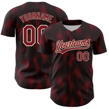 Charger l'image dans la galerie, Custom Black Crimson-Cream 3D Pattern Design Halftone Dots Authentic Baseball Jersey