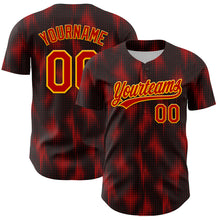 Laden Sie das Bild in den Galerie-Viewer, Custom Black Red-Gold 3D Pattern Design Halftone Dots Authentic Baseball Jersey