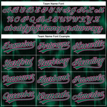 Load image into Gallery viewer, Custom Black Kelly Green-Pink 3D Pattern Design Halftone Dots Authentic Baseball Jersey