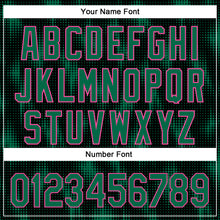 Load image into Gallery viewer, Custom Black Kelly Green-Pink 3D Pattern Design Halftone Dots Authentic Baseball Jersey
