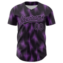Charger l'image dans la galerie, Custom Black Medium Purple 3D Pattern Design Halftone Dots Authentic Baseball Jersey