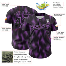 Charger l'image dans la galerie, Custom Black Medium Purple 3D Pattern Design Halftone Dots Authentic Baseball Jersey