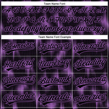 Charger l'image dans la galerie, Custom Black Medium Purple 3D Pattern Design Halftone Dots Authentic Baseball Jersey