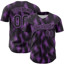 Charger l'image dans la galerie, Custom Black Medium Purple 3D Pattern Design Halftone Dots Authentic Baseball Jersey