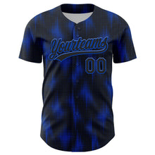 Load image into Gallery viewer, Custom Black Thunder Blue 3D Pattern Design Halftone Dots Authentic Baseball Jersey