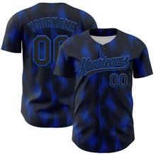 Load image into Gallery viewer, Custom Black Thunder Blue 3D Pattern Design Halftone Dots Authentic Baseball Jersey