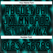 Load image into Gallery viewer, Custom Black Aqua 3D Pattern Design Halftone Dots Authentic Baseball Jersey