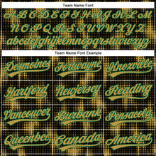 Load image into Gallery viewer, Custom Black Old Gold-Kelly Green 3D Pattern Design Halftone Dots Authentic Baseball Jersey