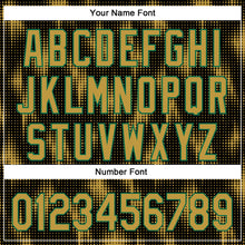 Load image into Gallery viewer, Custom Black Old Gold-Kelly Green 3D Pattern Design Halftone Dots Authentic Baseball Jersey