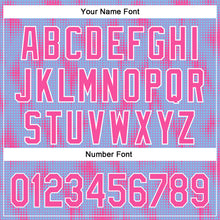 Load image into Gallery viewer, Custom Light Blue Pink-White 3D Pattern Design Halftone Dots Authentic Baseball Jersey