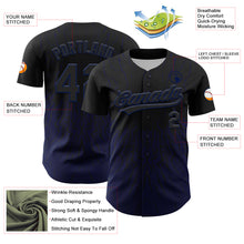 Laden Sie das Bild in den Galerie-Viewer, Custom Black Navy 3D Pattern Design Abstract Wave Authentic Baseball Jersey