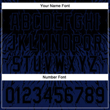 Laden Sie das Bild in den Galerie-Viewer, Custom Black Navy 3D Pattern Design Abstract Wave Authentic Baseball Jersey