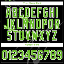 Charger l'image dans la galerie, Custom Black Neon Green-White 3D Pattern Design Lightning Authentic Baseball Jersey