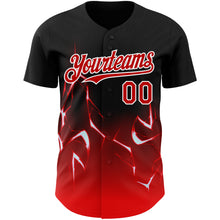 Charger l'image dans la galerie, Custom Black Red-White 3D Pattern Design Lightning Authentic Baseball Jersey