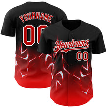 Charger l'image dans la galerie, Custom Black Red-White 3D Pattern Design Lightning Authentic Baseball Jersey