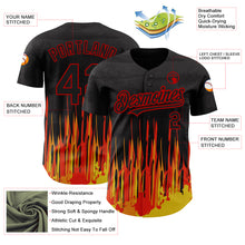 Загрузить изображение в средство просмотра галереи, Custom Black Red 3D Pattern Design Abstract Shape Authentic Baseball Jersey