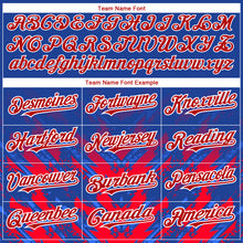 Load image into Gallery viewer, Custom Thunder Blue Red-White 3D Pattern Design Abstract Arrow Authentic Baseball Jersey