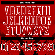 Load image into Gallery viewer, Custom Red Black-White 3D Pattern Design Abstract Arrow Authentic Baseball Jersey