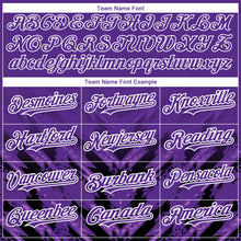 Load image into Gallery viewer, Custom Purple Black-White 3D Pattern Design Abstract Arrow Authentic Baseball Jersey