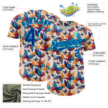 Загрузить изображение в средство просмотра галереи, Custom Cream Royal-Lakes Blue 3D Pattern Design Animal Butterfly Authentic Baseball Jersey