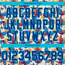 Загрузить изображение в средство просмотра галереи, Custom Cream Royal-Lakes Blue 3D Pattern Design Animal Butterfly Authentic Baseball Jersey