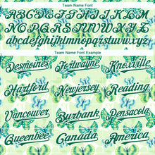 Load image into Gallery viewer, Custom White Kelly Green 3D Pattern Design Animal Butterfly Authentic Baseball Jersey