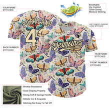 Загрузить изображение в средство просмотра галереи, Custom Cream Black 3D Pattern Design Animal Butterfly Authentic Baseball Jersey
