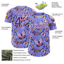 Load image into Gallery viewer, Custom Medium Purple Purple-White 3D Pattern Design Animal Butterfly Authentic Baseball Jersey
