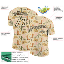 Load image into Gallery viewer, Custom City Cream Black 3D Pattern Design Cowboy Accessory Performance T-Shirt