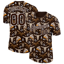 Загрузить изображение в средство просмотра галереи, Custom Brown White 3D Pattern Design Cowboy Accessory Performance T-Shirt