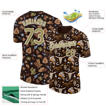 Загрузить изображение в средство просмотра галереи, Custom Brown Vegas Gold-White 3D Pattern Design Cowboy Accessory Performance T-Shirt