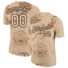 Load image into Gallery viewer, Custom City Cream Black 3D Pattern Design Cowboy Rodeo Performance T-Shirt